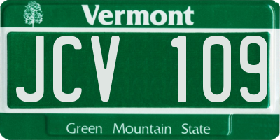 VT license plate JCV109