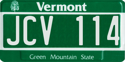 VT license plate JCV114