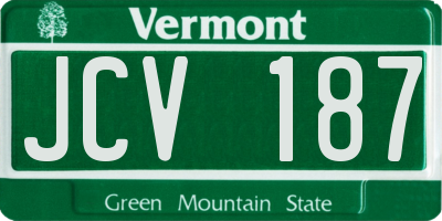 VT license plate JCV187