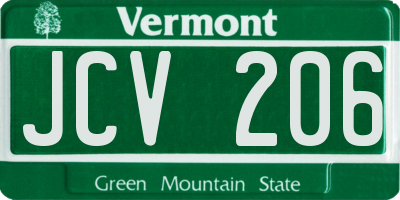 VT license plate JCV206