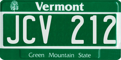 VT license plate JCV212