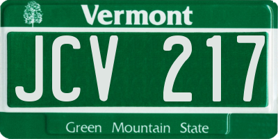 VT license plate JCV217