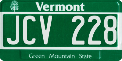 VT license plate JCV228