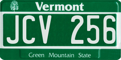 VT license plate JCV256