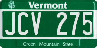 VT license plate JCV275