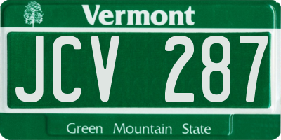 VT license plate JCV287