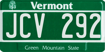VT license plate JCV292