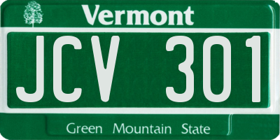 VT license plate JCV301