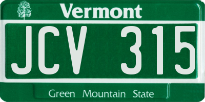 VT license plate JCV315