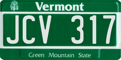 VT license plate JCV317
