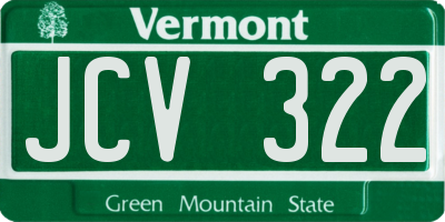 VT license plate JCV322