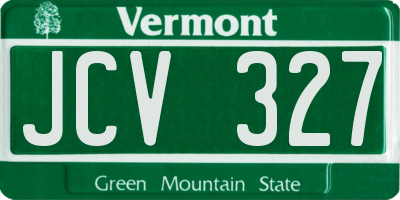 VT license plate JCV327