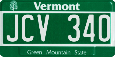 VT license plate JCV340