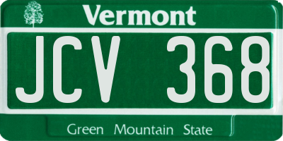 VT license plate JCV368