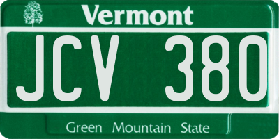 VT license plate JCV380