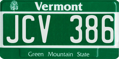VT license plate JCV386