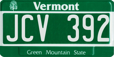 VT license plate JCV392