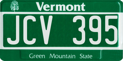 VT license plate JCV395