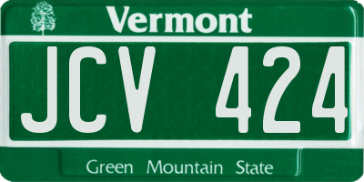 VT license plate JCV424
