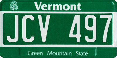 VT license plate JCV497