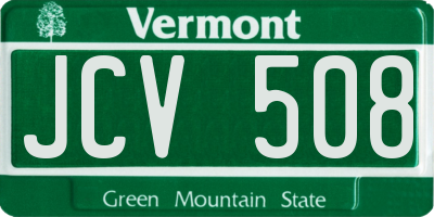 VT license plate JCV508