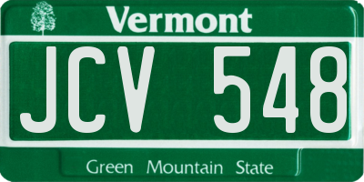 VT license plate JCV548