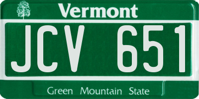 VT license plate JCV651