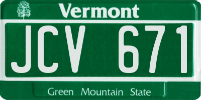 VT license plate JCV671