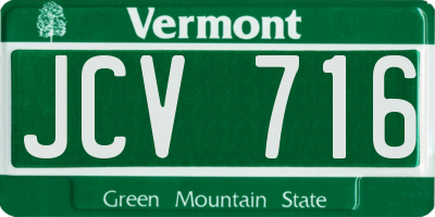VT license plate JCV716