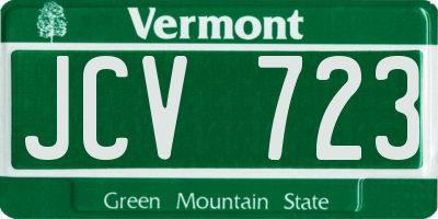 VT license plate JCV723