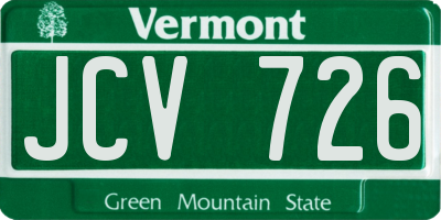VT license plate JCV726