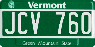 VT license plate JCV760