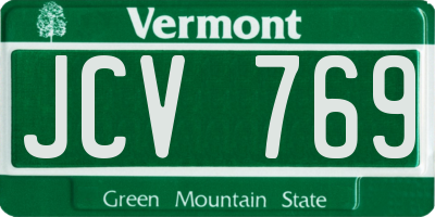 VT license plate JCV769