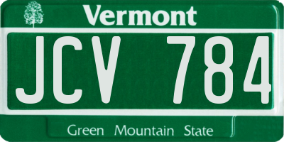 VT license plate JCV784