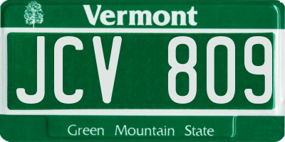 VT license plate JCV809