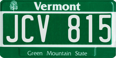 VT license plate JCV815
