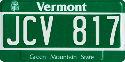 VT license plate JCV817