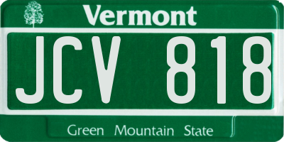 VT license plate JCV818