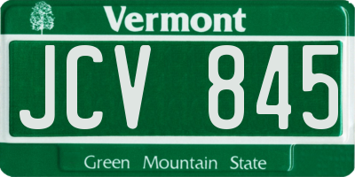 VT license plate JCV845