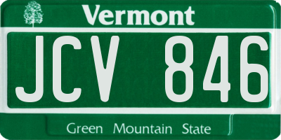 VT license plate JCV846