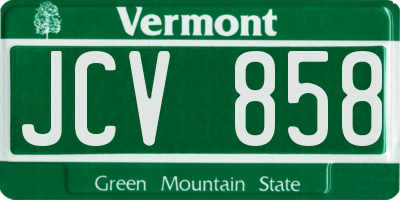 VT license plate JCV858