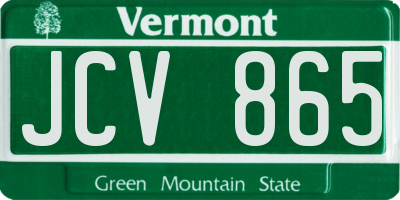 VT license plate JCV865