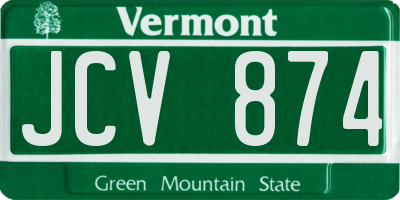 VT license plate JCV874