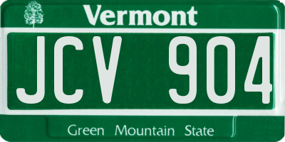 VT license plate JCV904