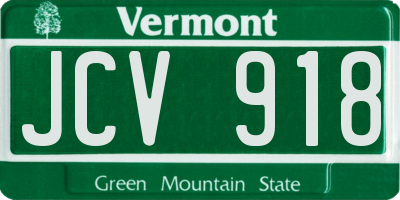 VT license plate JCV918