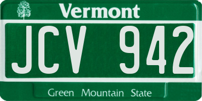 VT license plate JCV942