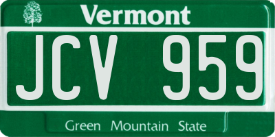 VT license plate JCV959