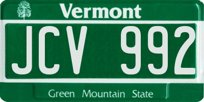 VT license plate JCV992