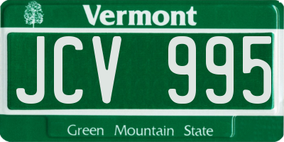 VT license plate JCV995