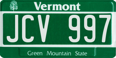 VT license plate JCV997